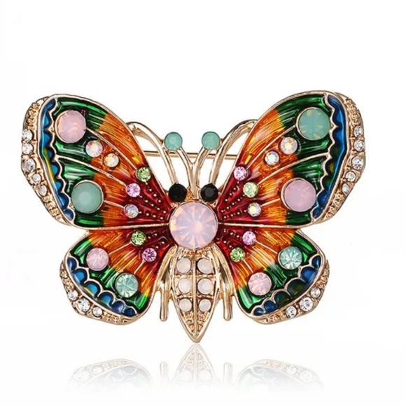 Crystal Butterfly Brooch - Picture 5 of 11
